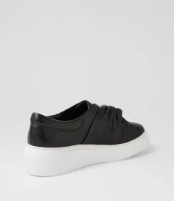 Yolla Black White Leather Sneakers