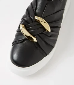 Yolla Black White Leather Sneakers