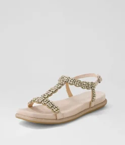 Yori Nude Suede Jewels Sandals