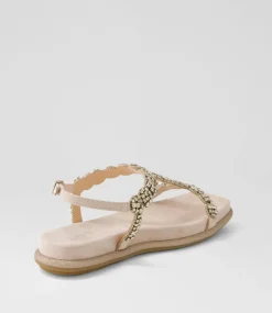 Yori Nude Suede Jewels Sandals
