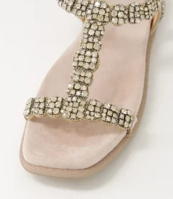 Yori Nude Suede Jewels Sandals