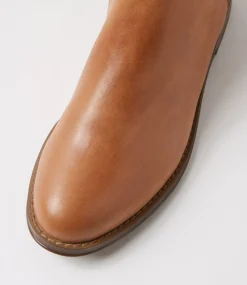 Youss Dark Tan Leather Knee High Boots