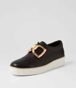 Zeki W Black White Leather Sneakers