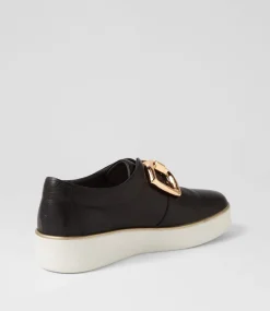Zeki W Black White Leather Sneakers