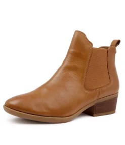 Zenna Whiskey Leather Ankle Boots