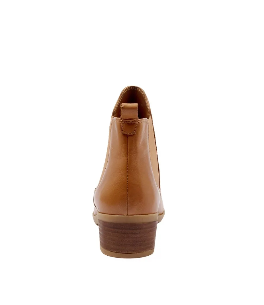 Zenna Whiskey Leather Ankle Boots