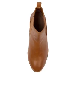 Zenna Whiskey Leather Ankle Boots