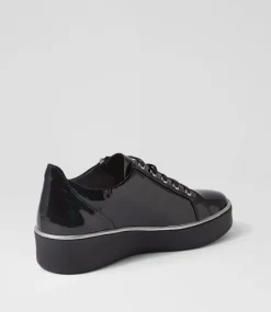 Zissy W Black Wrinkle Patent Sneakers
