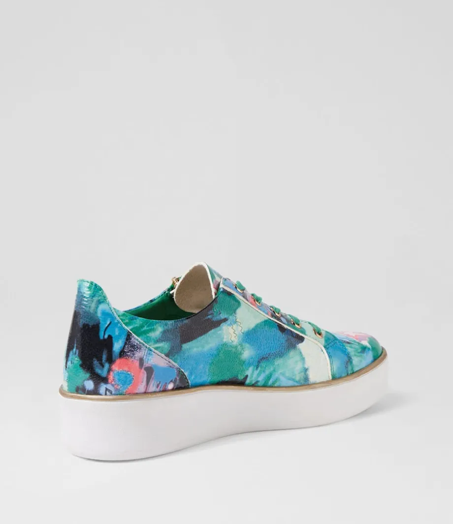 Zissy W Green Mix Patent Leather Sneakers