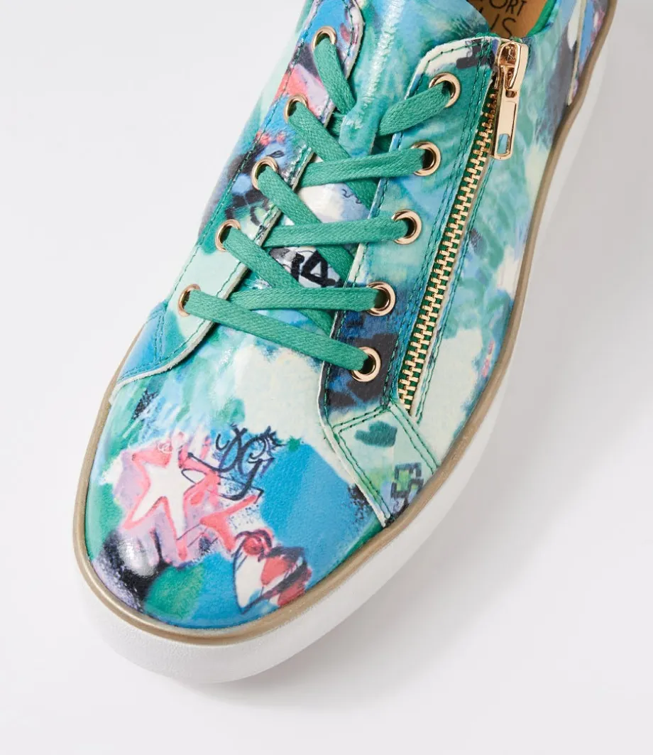 Zissy W Green Mix Patent Leather Sneakers