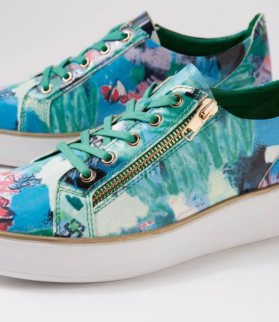 Zissy W Green Mix Patent Leather Sneakers