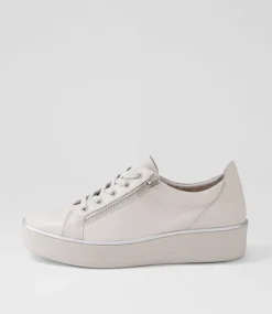Zissy W Ivory Leather Sneakers