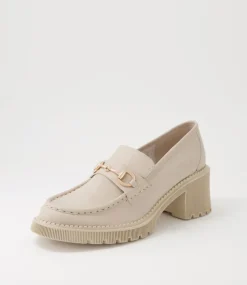 Zoey Almond Leather Heels