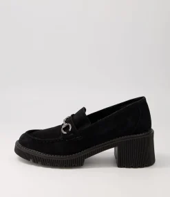 Zoey Black Suede Heels