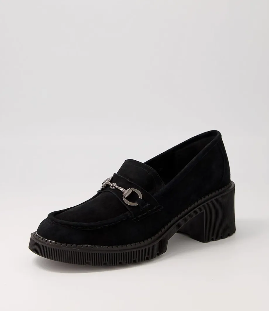 Zoey Black Suede Heels