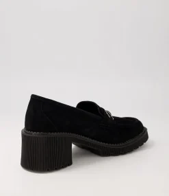 Zoey Black Suede Heels