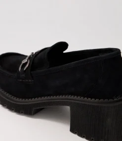 Zoey Black Suede Heels
