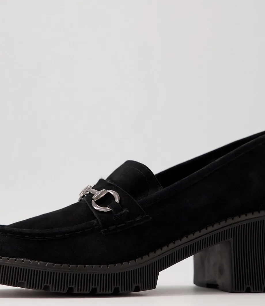 Zoey Black Suede Heels