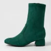 Zuka W Emerald Stretch Microsuede Ankle Boots