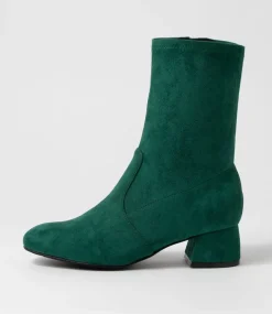 Zuka W Emerald Stretch Microsuede Ankle Boots