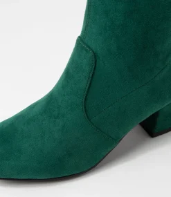 Zuka W Emerald Stretch Microsuede Ankle Boots