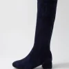 Zury W Navy Stretch Microsuede Knee High Boots